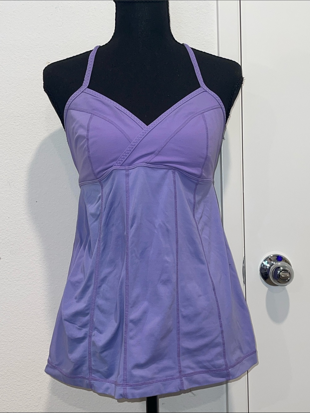 Lilac Athletic Tank Top with Built-In Bra